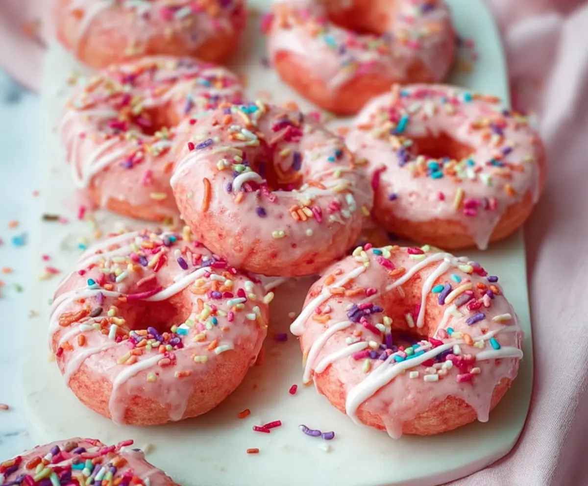 Sweet Strawberry Valentine's Donuts
